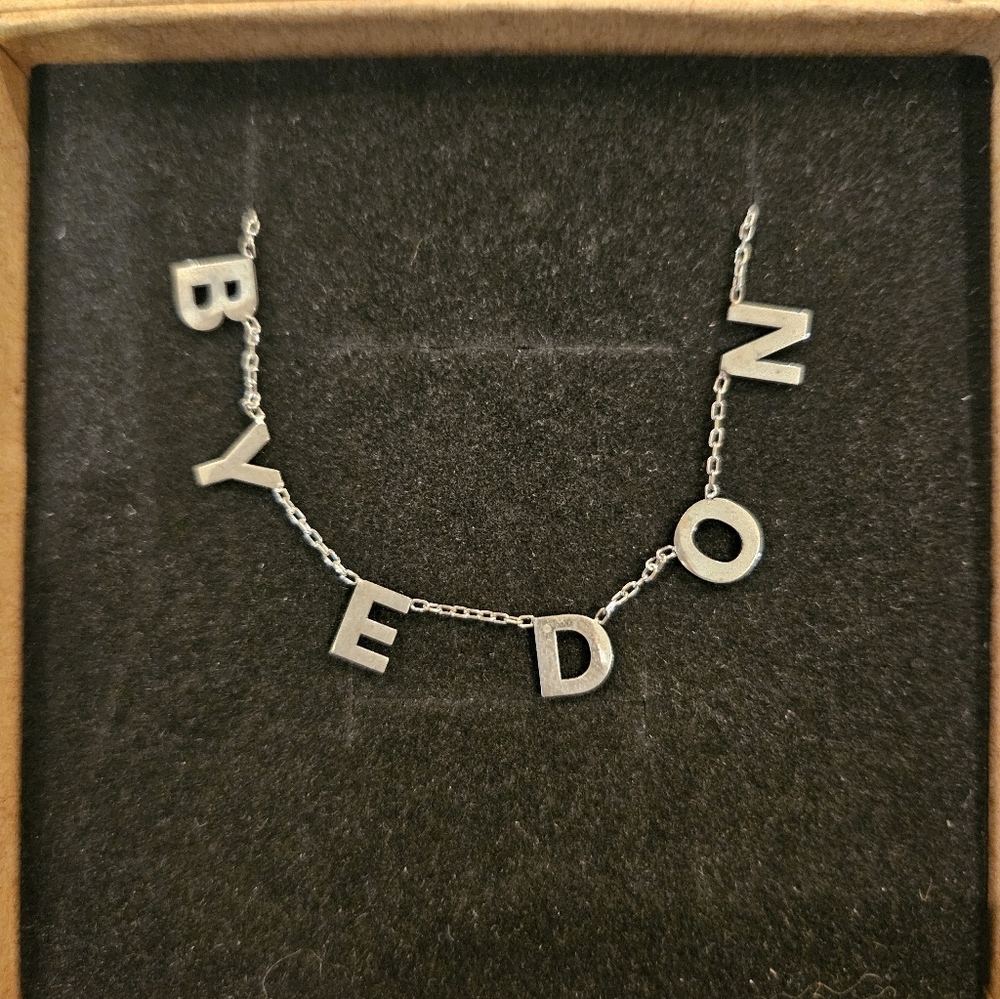 Silver Necklace and Silver Plated Pendant Funny "Bye Don" Election, Vote